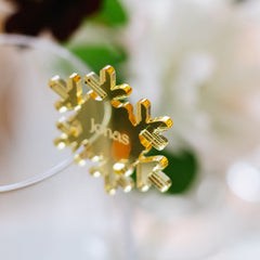 Love Christmas | Glasmarkierer & Platzkarte Schneeflocke - Weihnachtsfeier