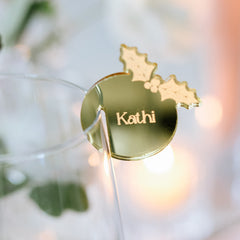Love Christmas | Glasmarkierer & Platzkarte Stechpalme - Weihnachtsfeier