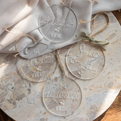 Leni | Unsere Meilenstein-Ornamente – Set aus 4 Anhängern