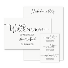 Willkommen + Sitzplan + Dekoaaufkleber