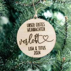 Leni | Ornament "Unser erstes Weihnachten" - gemeinsam, verlobt, verheiratet