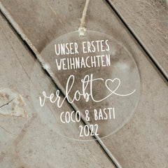 Love Christmas | Unser erstes Weihnachten verlobt - Weihnachtsbaumanhänger