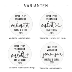 Leni | Ornament "Unser erstes Weihnachten" - gemeinsam, verlobt, verheiratet