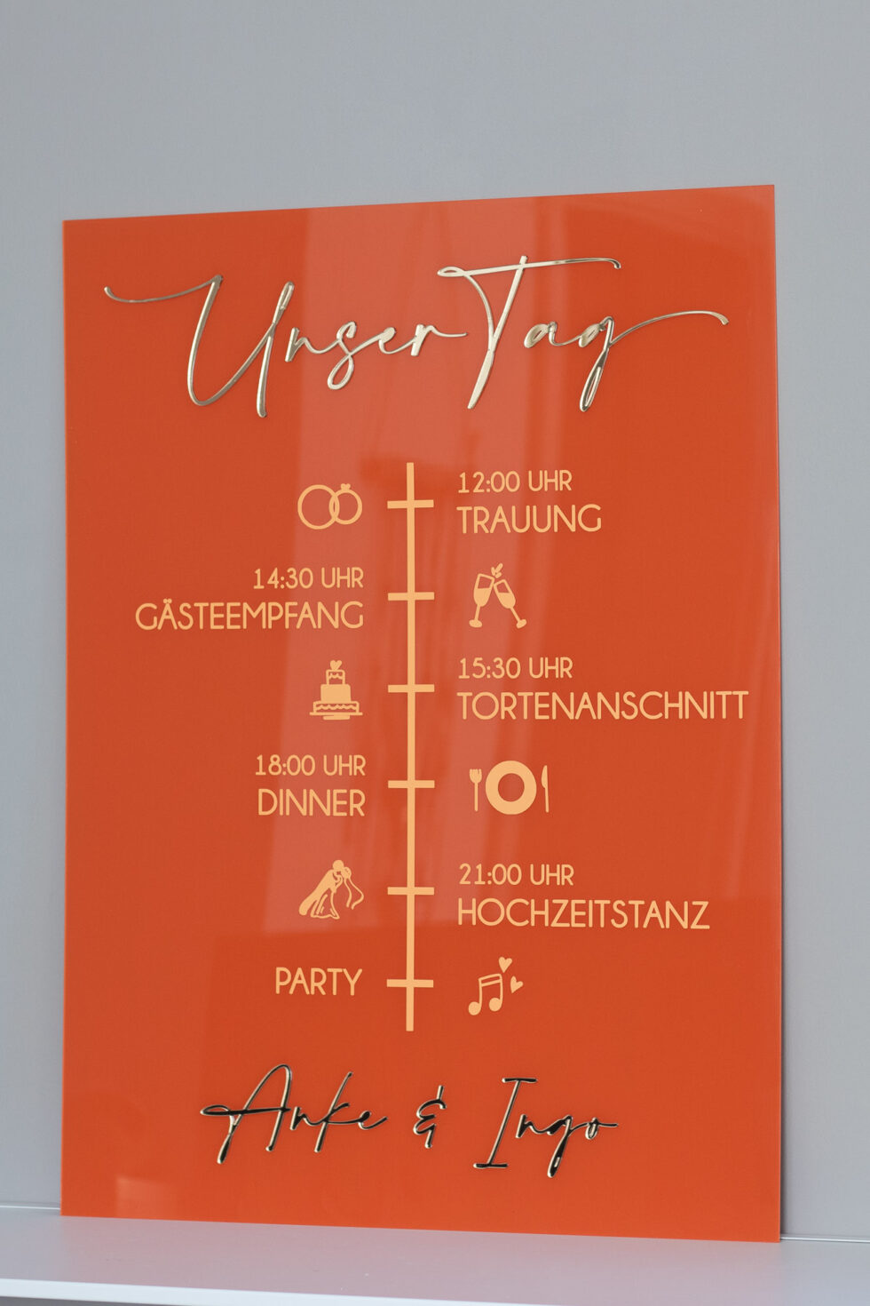Hochzeitsschilder aus Acryl