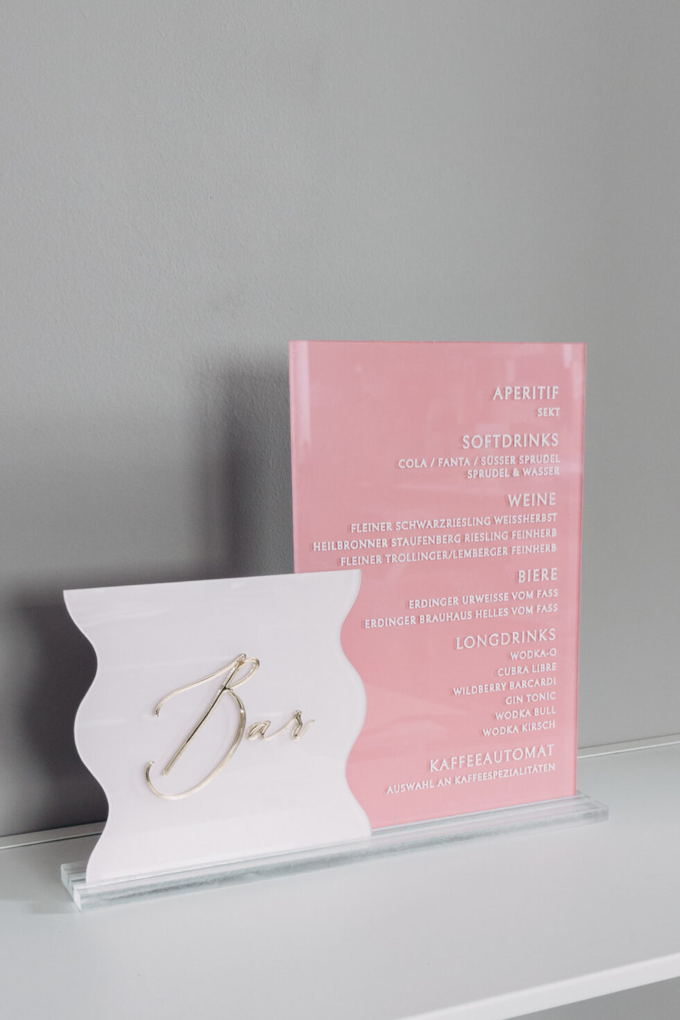 Hochzeitsschilder aus Acryl