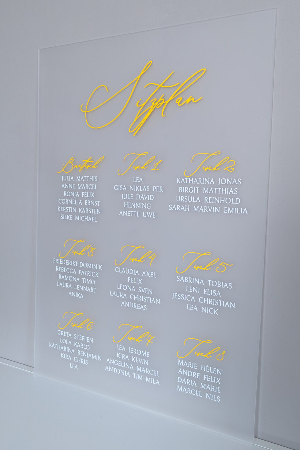 Hochzeitsschilder aus Acryl