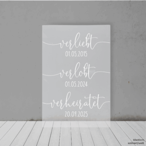 Lines - Acryl | Verliebt, verlobt, verheiratet