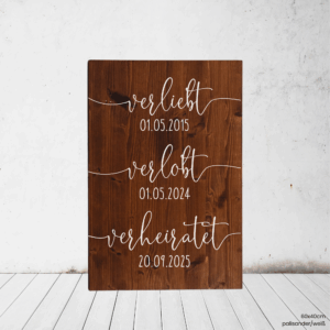 Lines - Holz | Verliebt, verlobt, verheiratet