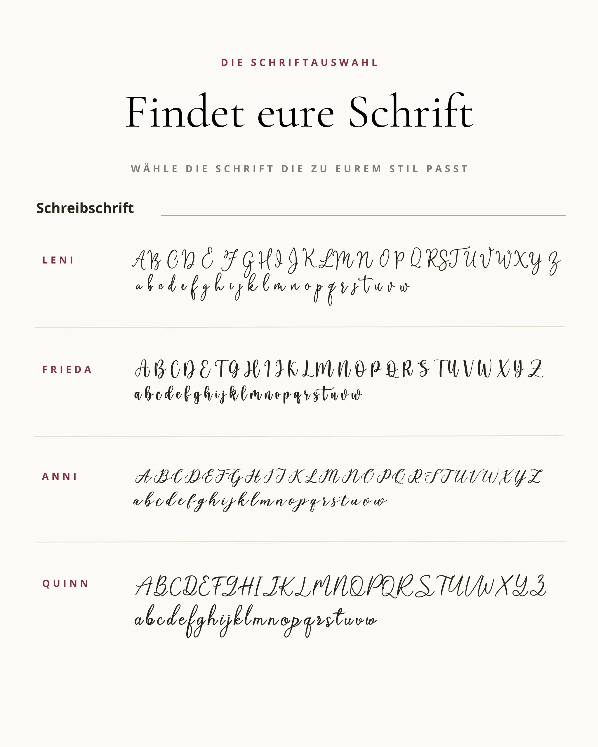 Schriftarten Lines Schreibschriften