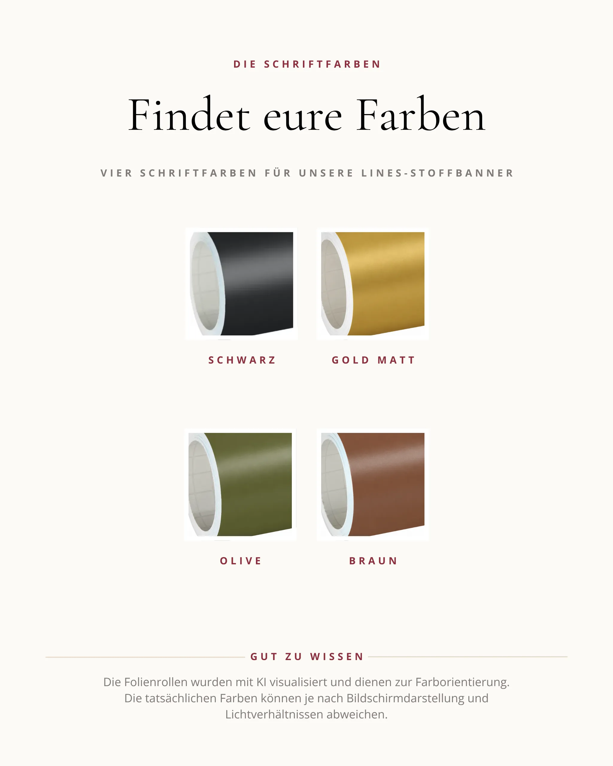 Stoffbanner Schriftfarbe