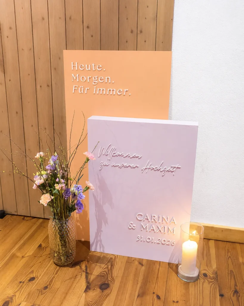 Hochzeitsschilder im eigenen Farbkonzept- So wird eure Deko stimmig Hochzeitsschilder im eigenen Farbkonzept: So wird eure Deko stimmig