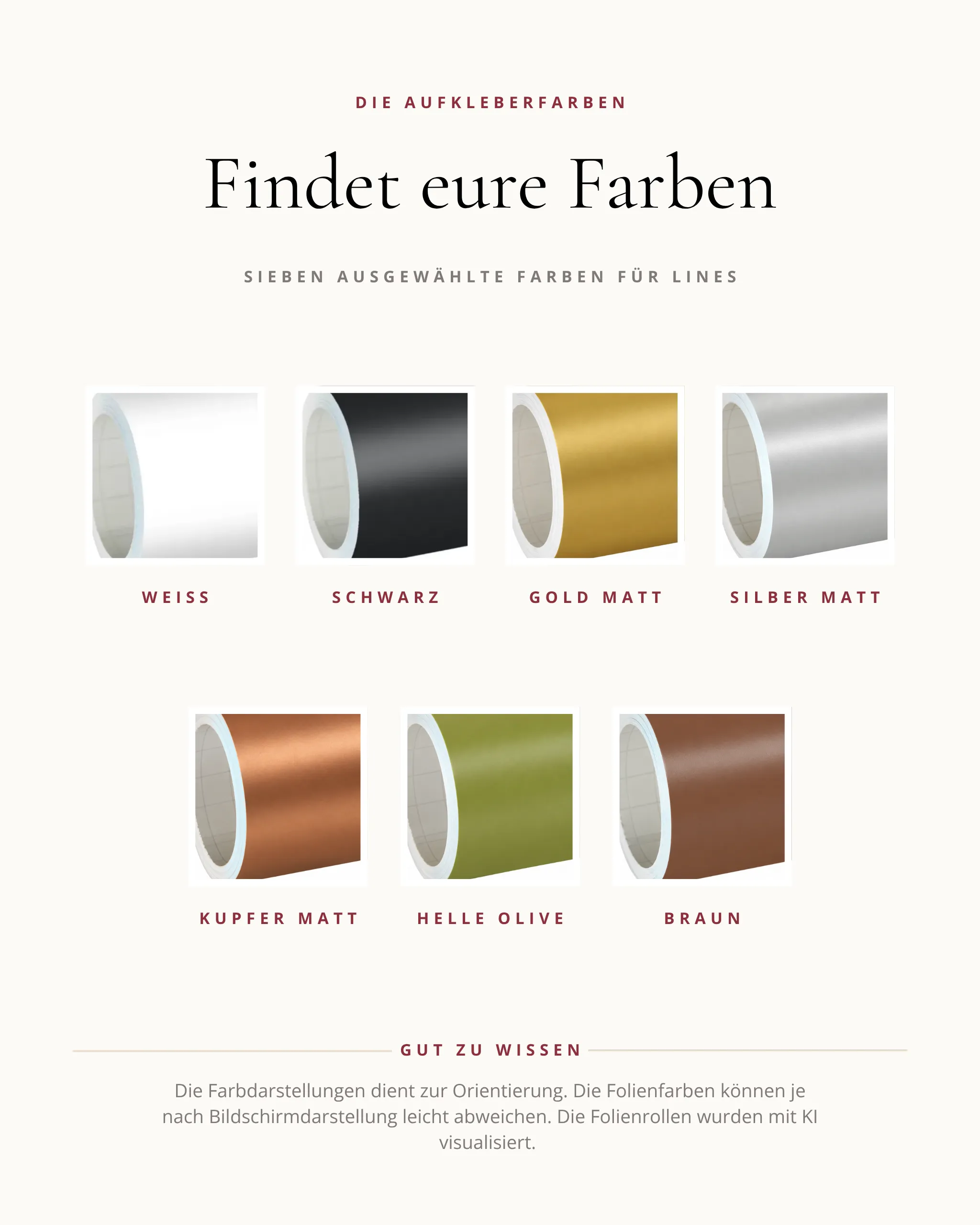 Folienfarben für Aufkleber Lines