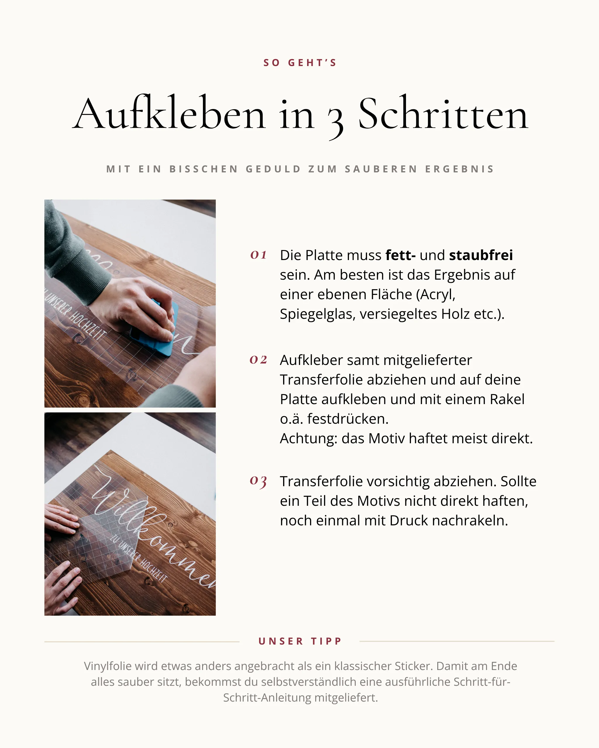 Aufkleber So gehts's