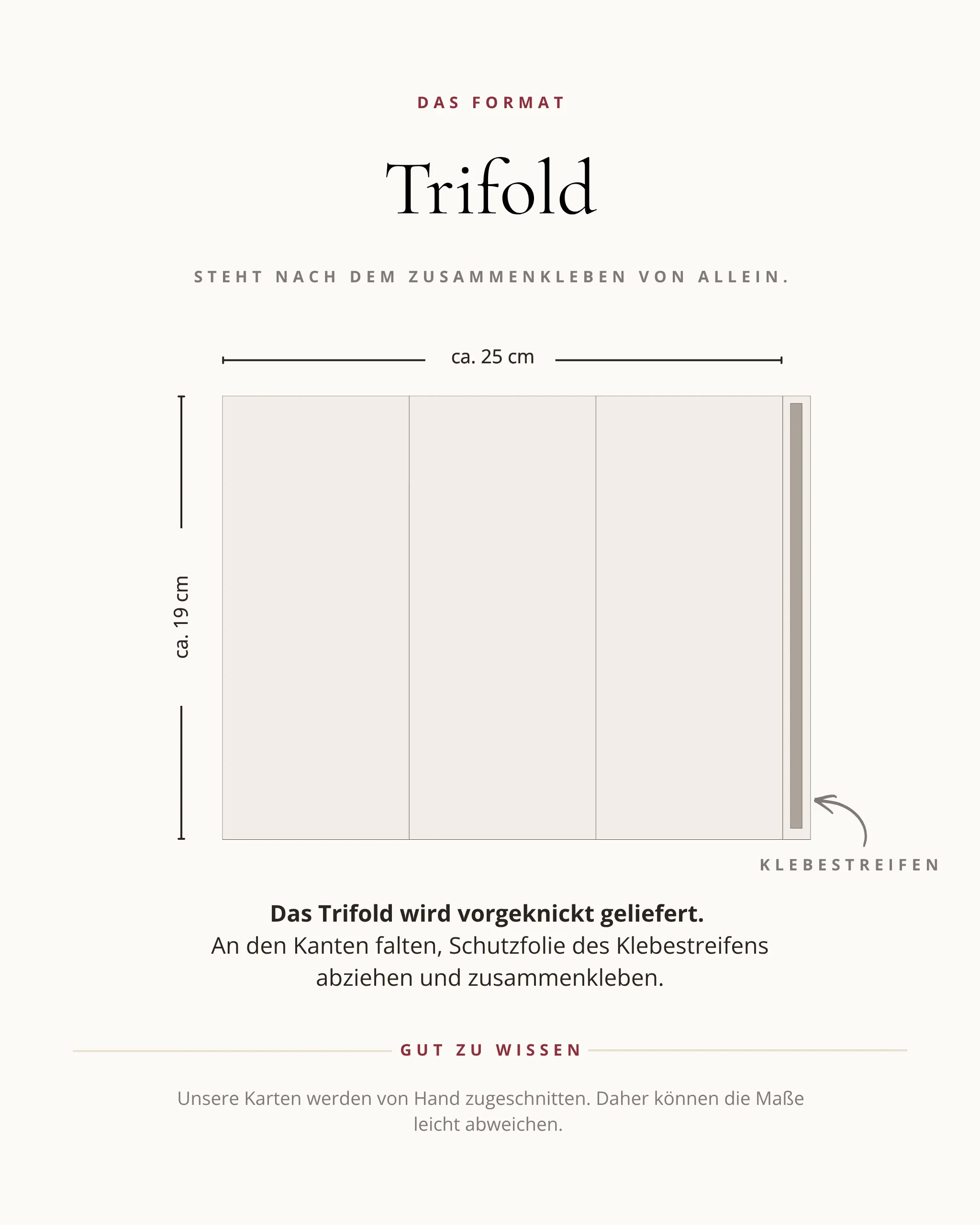 Größe Trifold