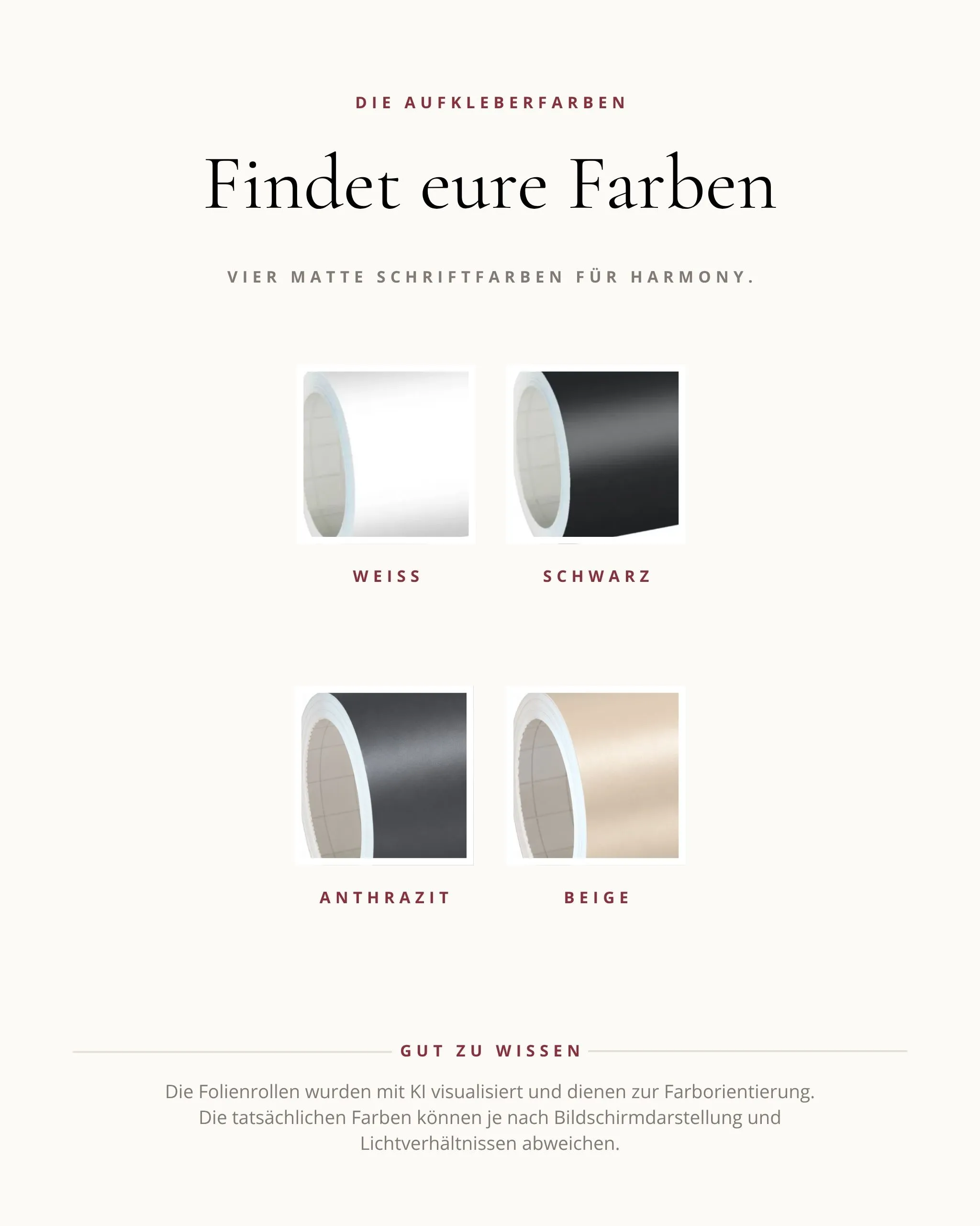 Harmony Vinylfarben für Aufkleber