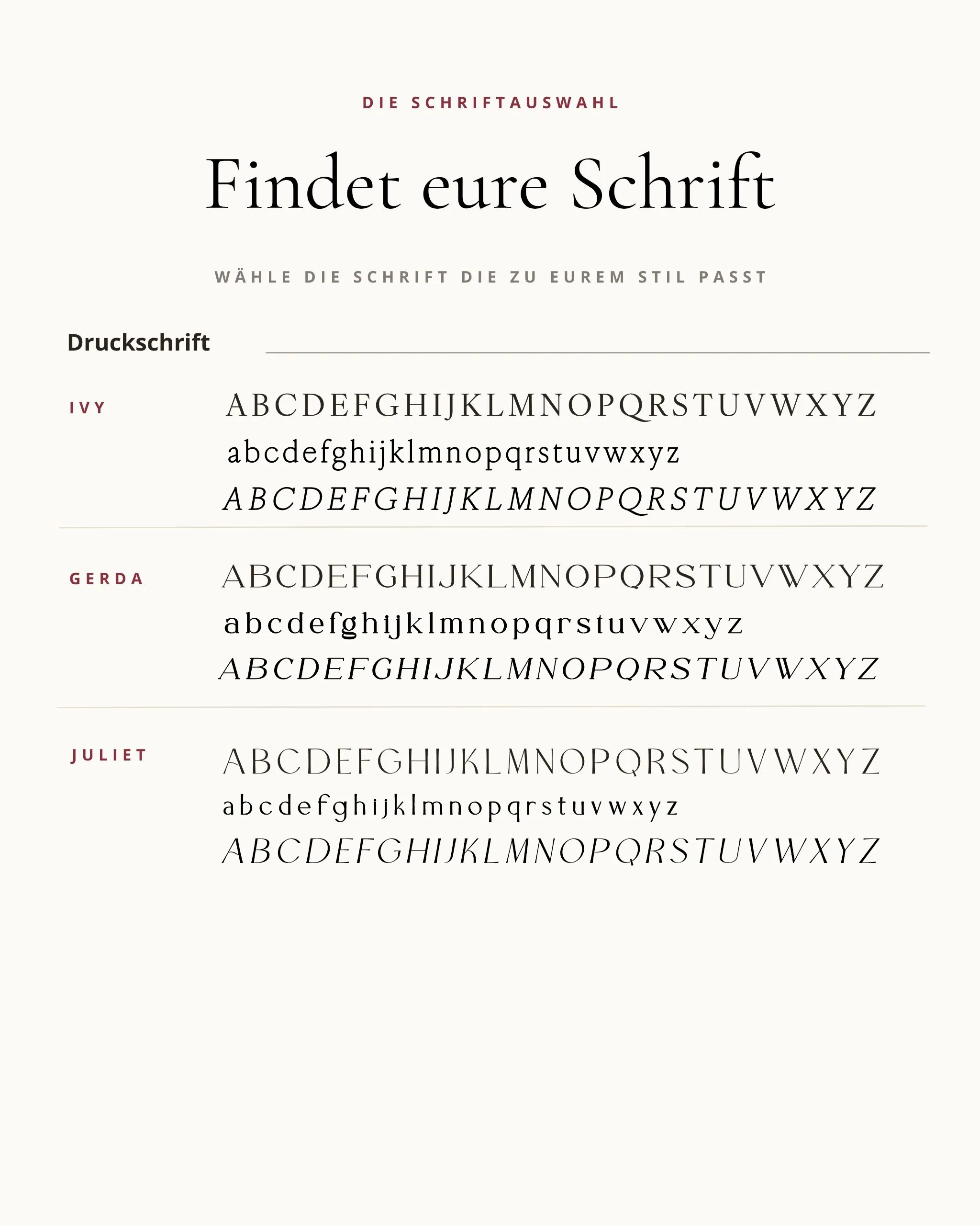 Schriftarten Harmony Druckschrift