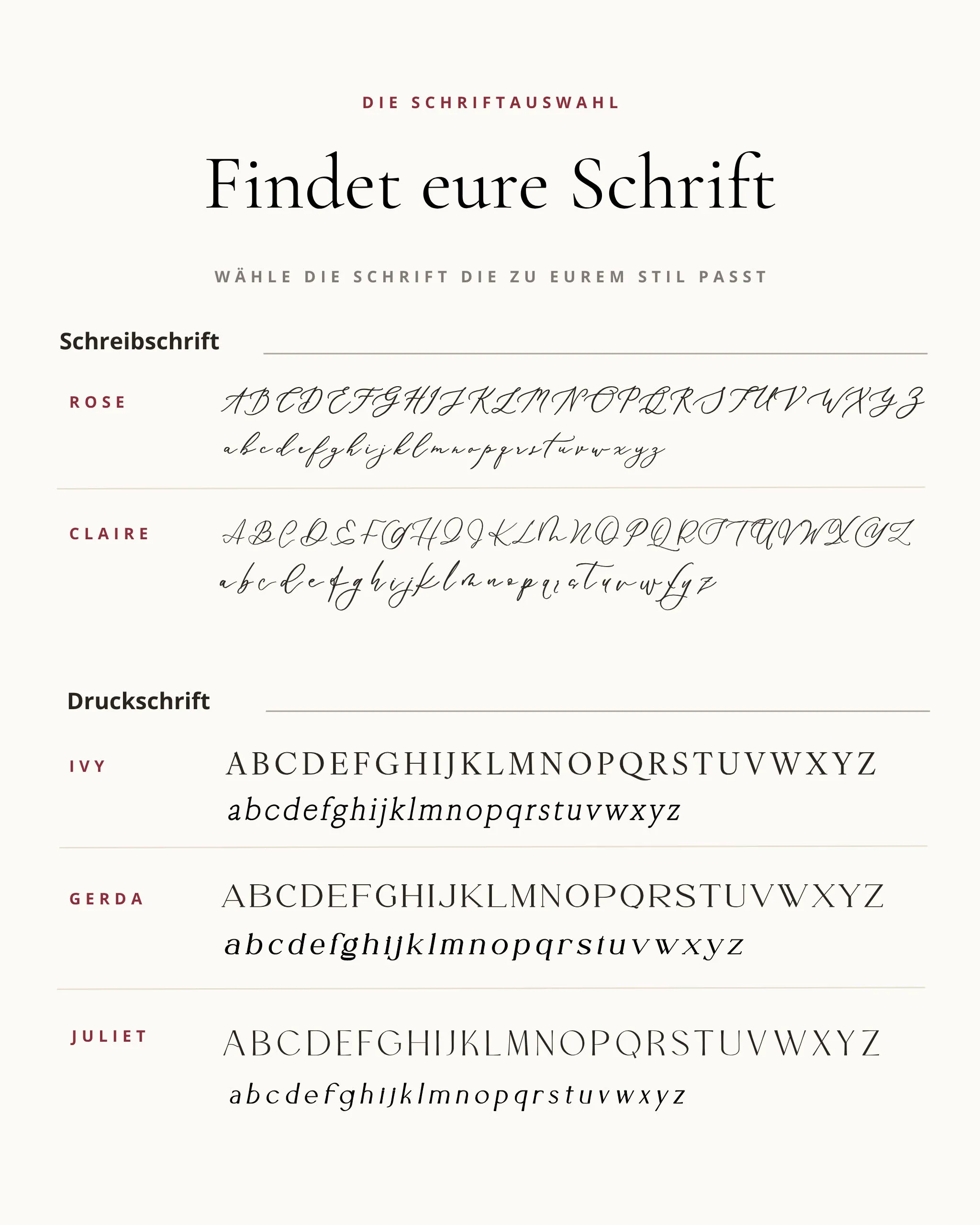 Schriftarten Harmony