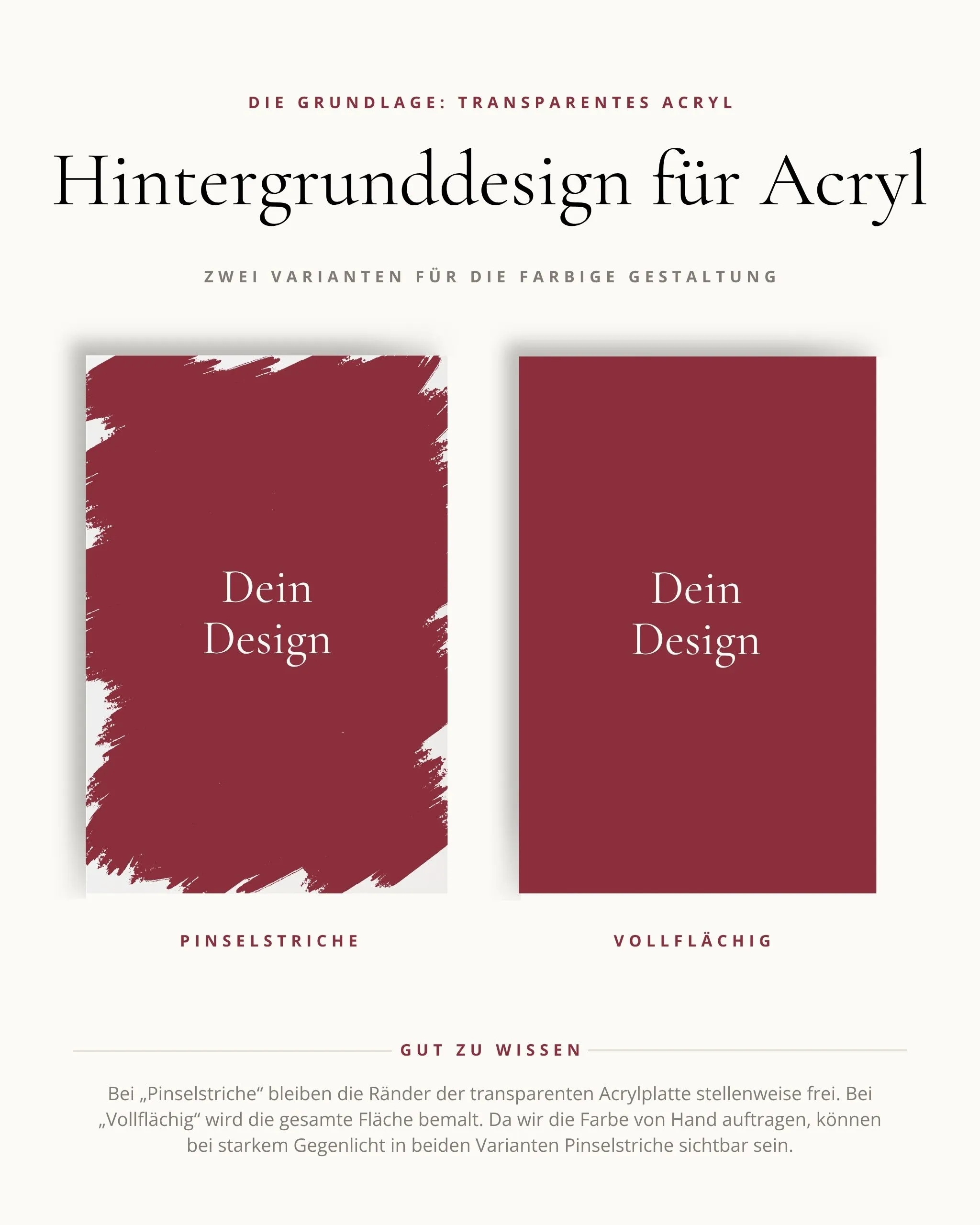 Hintergrunddesign Acryl: vollflächig oder mit sichtbaren Pinselstrichen
