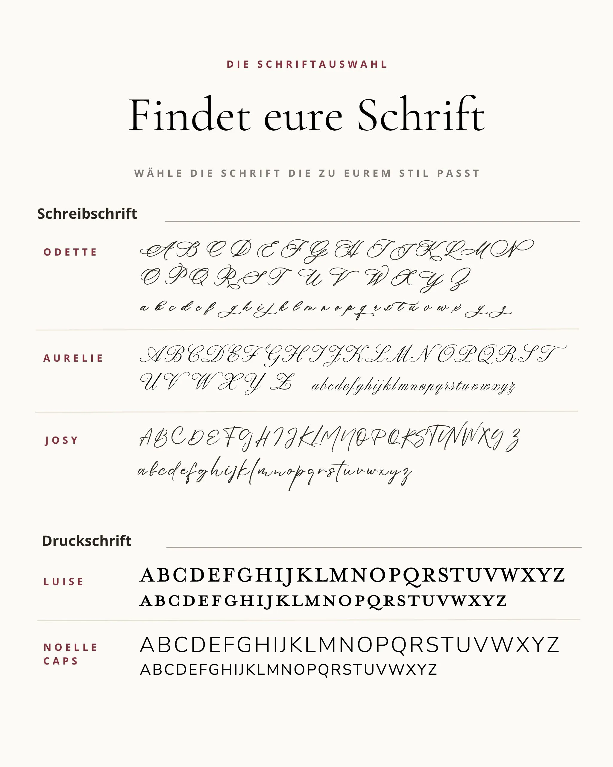 Schriftarten Grace