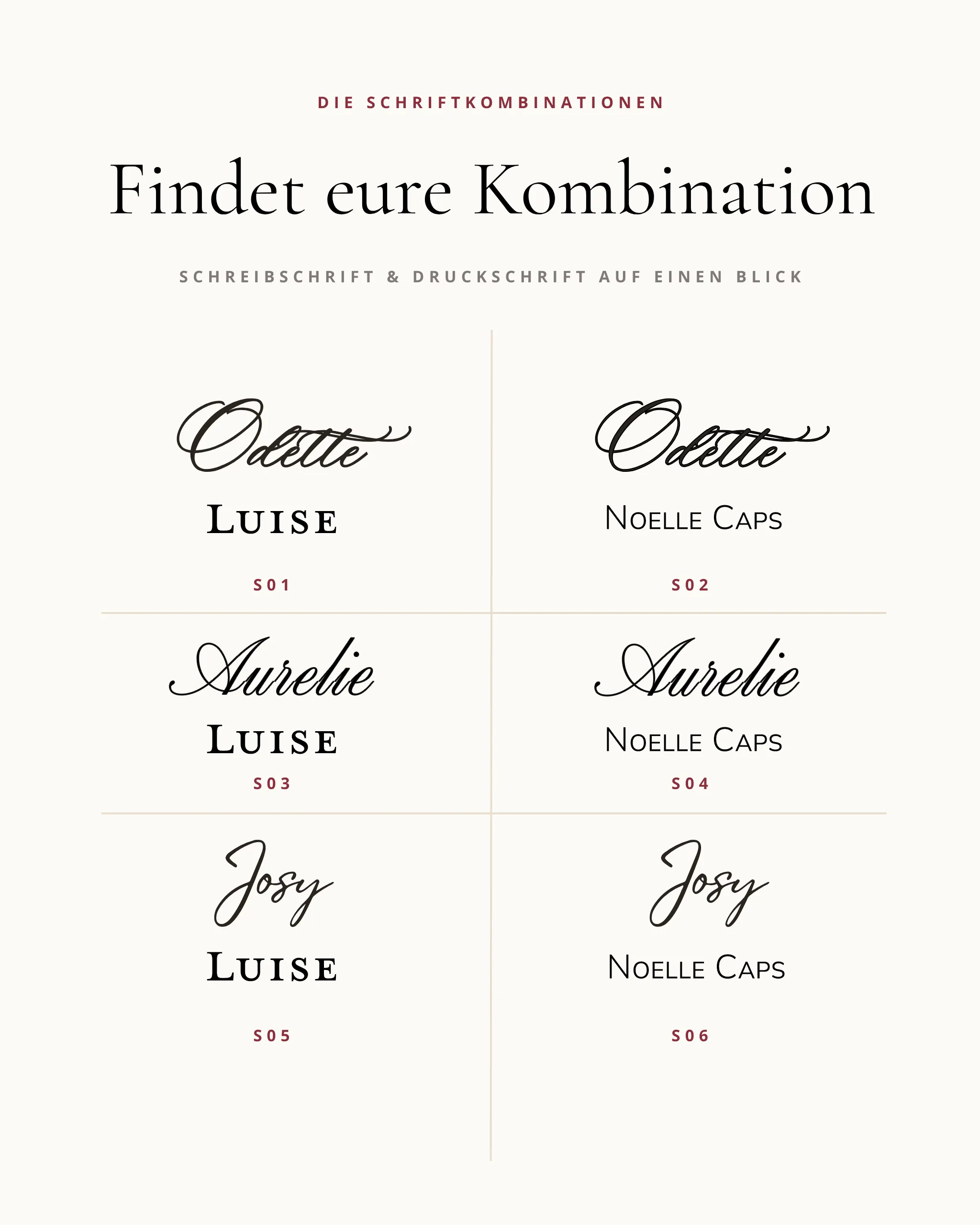 Schriftarten Grace Kombinationen